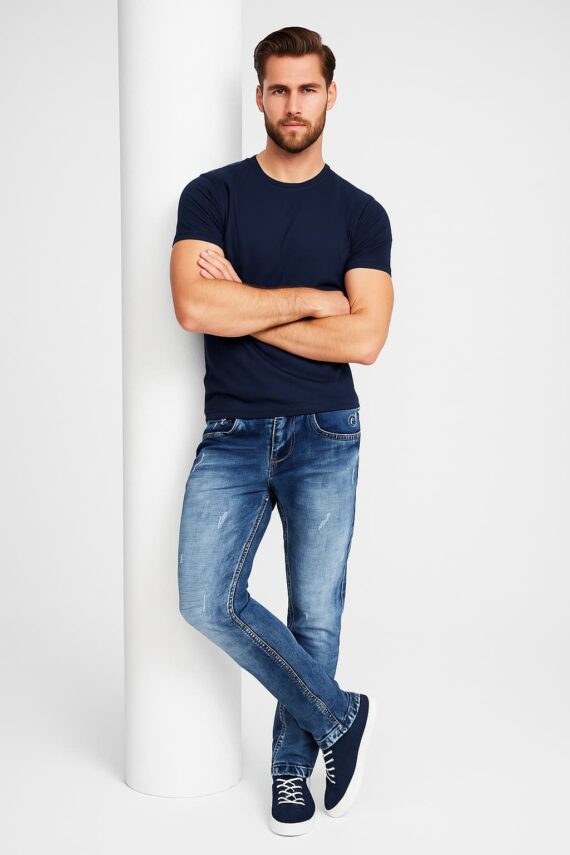 Mini Tapered Light Blue Fit Jeans For Men