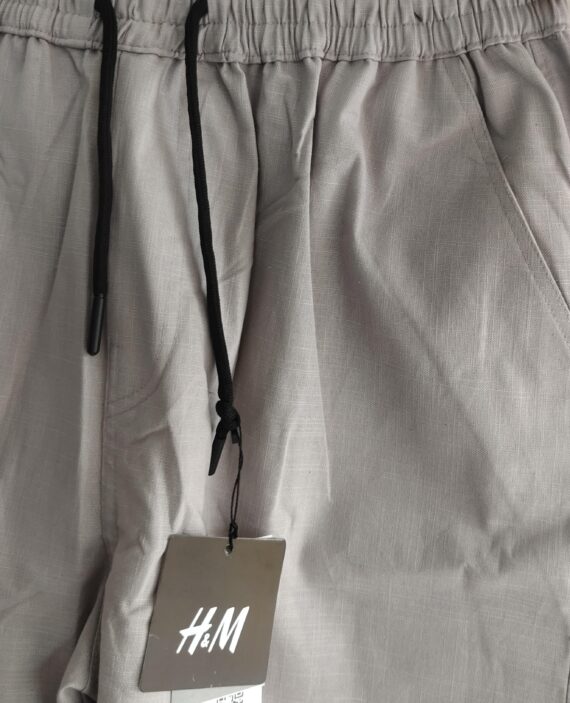 MENS LIGHT GRAY LINEN TRACK PANT H&M
