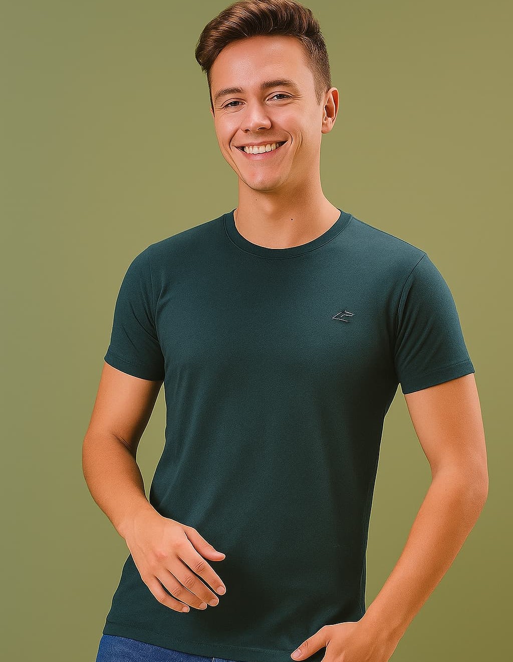 Men Printed Round Neck Pure Cotton Black T-Shirt