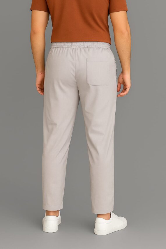 MENS LIGHT GRAY LINEN TRACK PANT H&M