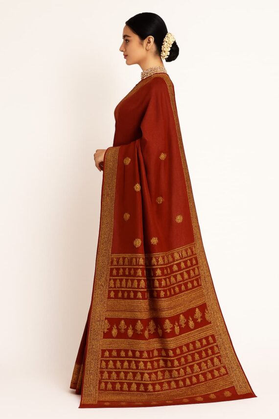 BANSIWALA ORANGE SAREE