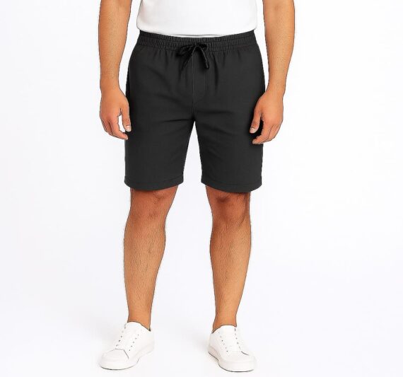 MENS LIGHT BLACK LINEN HALF PANT