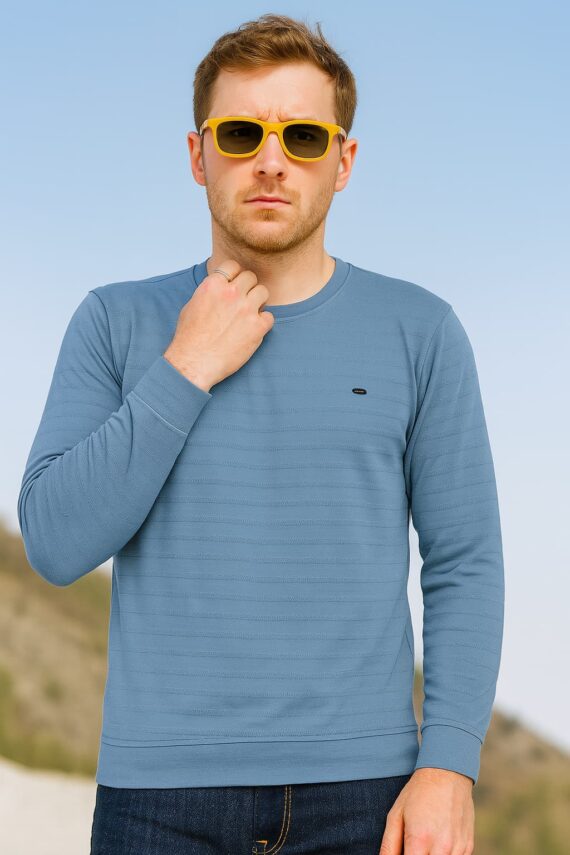 MENS SKY BLUE T-SHIRT ROUND NECK