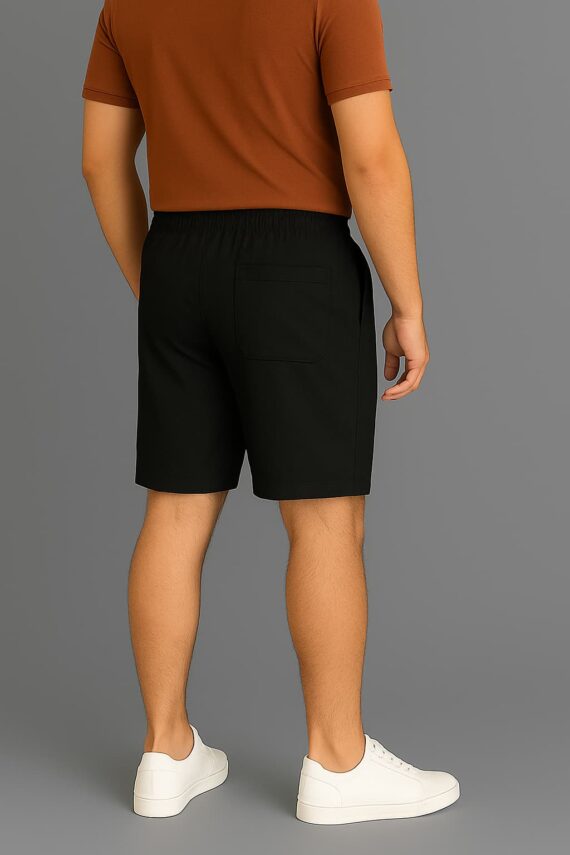 MENS BLACK LINEN HALF PANT