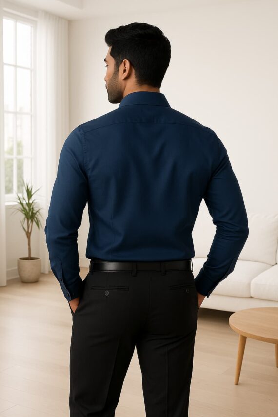 Men Regular Fit Solid Spread Collar Formal Shirt