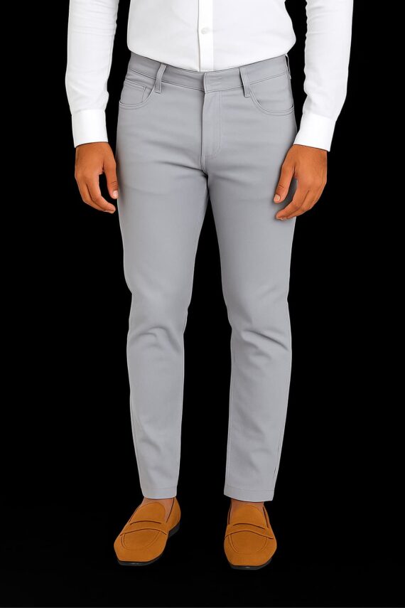 Men Relaxed Cotton Blend Trousers