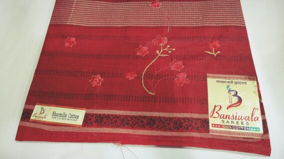 BANSIWALA MEHAROON SAREE