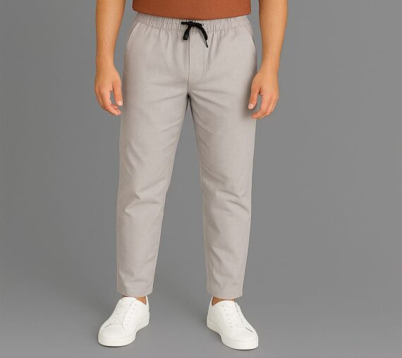 MENS LIGHT GRAY LINEN TRACK PANT H&M