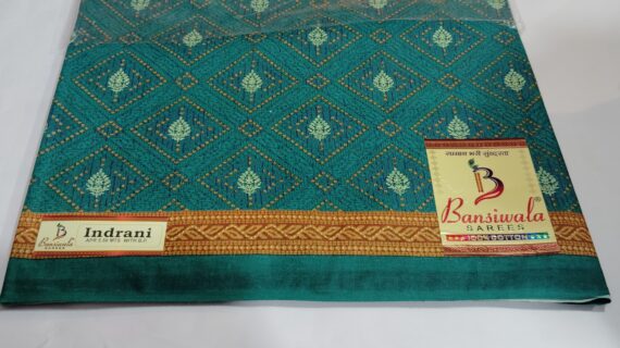 BANSIWALA BONDI BLUE SAREE