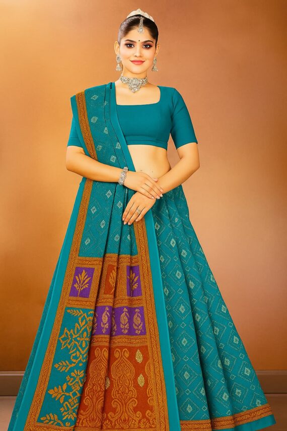 BANSIWALA BONDI BLUE SAREE