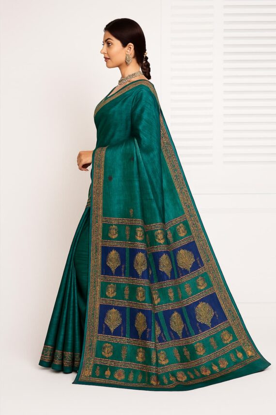 BANSIWALA GREEN  DESIGN SAREE