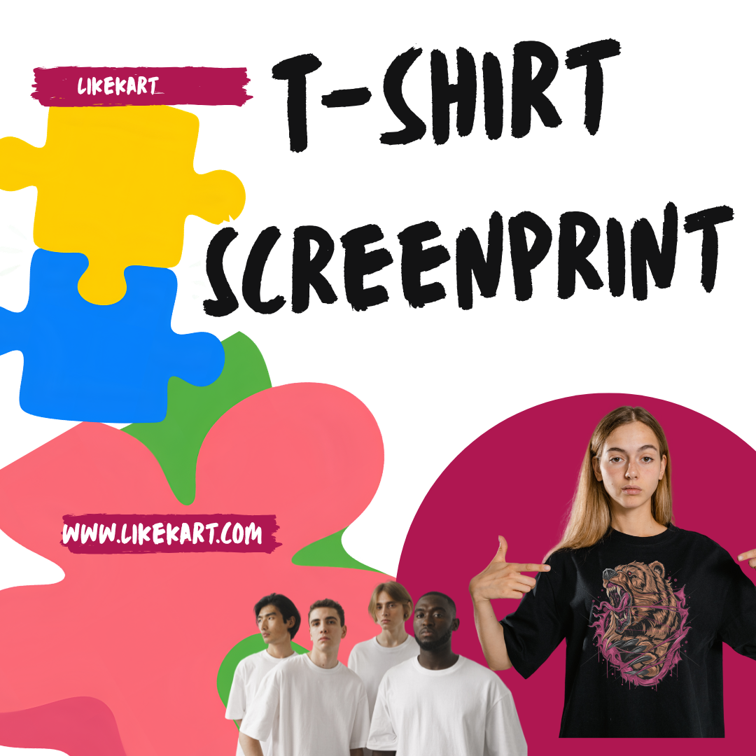 Red & White Minimalist T-Shirt Screen Print Promotion Banner (1080 x 1080 px)